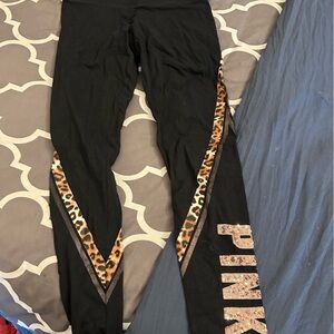 Victoria Secret PINK leopard print embellished leggings